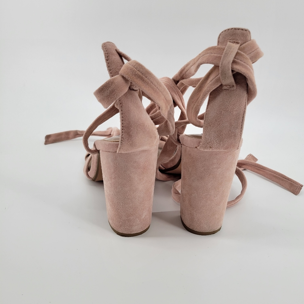 Steve Madden Christey light pink suede lacw up heels size 10 - Picture 5 of 6